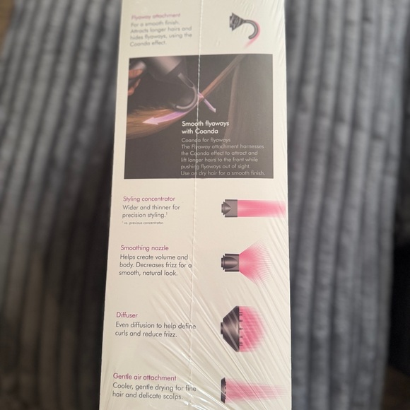 Dyson Supersonic Hair Dryer with Pink and Silver Accents - Picture 3 of 4